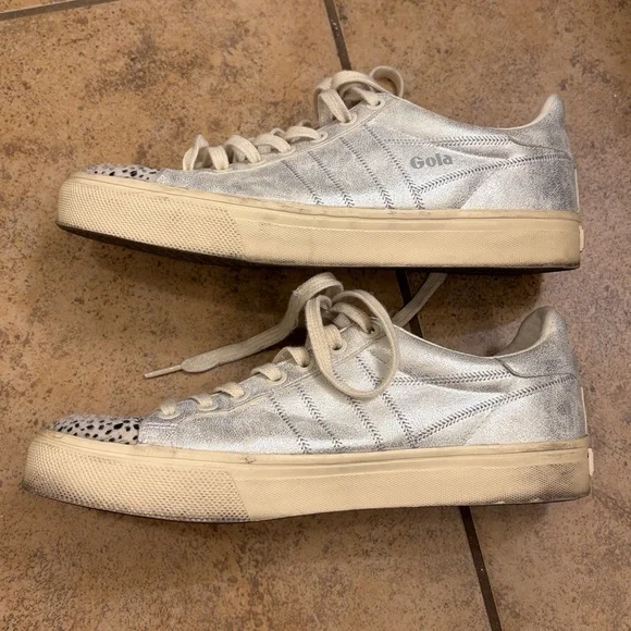 Gola Women's Orchid II Cheetah Sneakers in silver metallic - Picture 4 of 6
